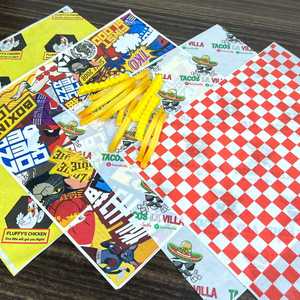 Papel para Envolver Hamburguesas, Sándwiches y Hot Dogs, Resistente a la Grasa y al Aceite, con Diseño Personalizado y Logotipo Impreso, Reciclable - Product Image 5