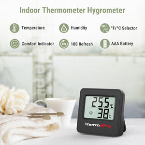 ThermoPro TP157B مقياس رطوبة الغرفة الرقمي الدقيق لقياس درجة الحرارة والرطوبة - Product Image 2