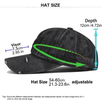 Casquette de baseball vintage en jean vieilli avec patch brodé New York, ajustable, en coton lavé, style Dad Hat avec trou, pour hommes et femmes