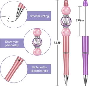 Stylos en plastique personnalisés avec logo sur mesure, perles uniques pour kits de stylos à bille, perles en plastique couleur bonbon pour stylos promotionnels - Product Image 2
