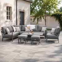 Nouveauté : Ensemble de meubles de jardin en aluminium moderne, luxueux, durable et confortable avec table relevable