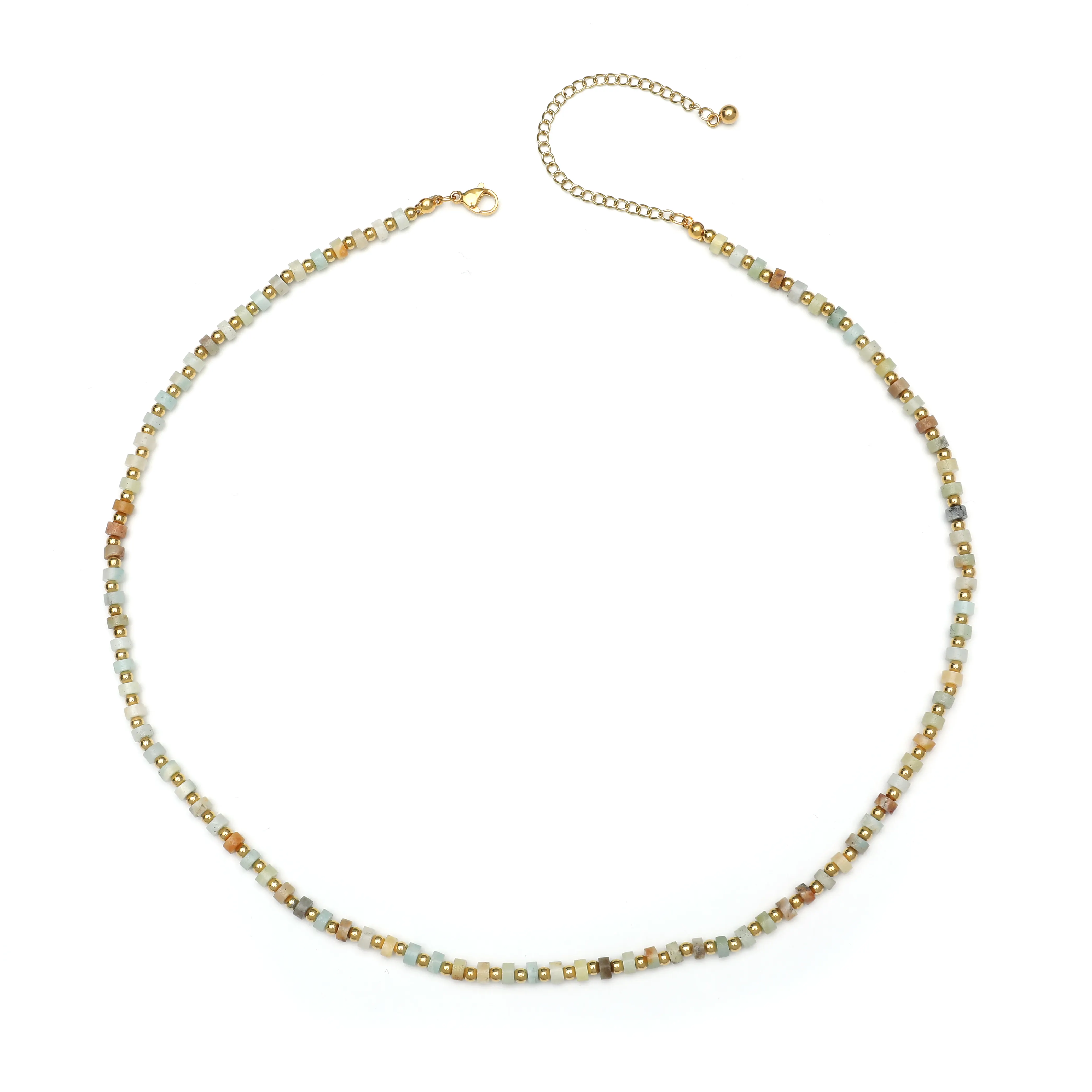 Jymoon kalung manik-manik kristal Bohemian, perhiasan kalung manik-manik Multi warna kepribadian modis wanita