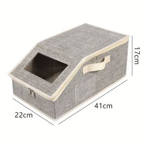 Organisateur de casquettes en tissu non tissé avec support en carton, boîtes de rangement pliables pour chapeaux avec fenêtre transparente - Product Image 6