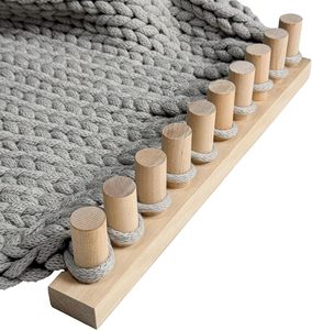 Khung cửi bằng gỗ cho chăn ném tự làm Bộ chăn đan Chunky có thể điều chỉnh kích thước Bộ đan tay - Product Image 1