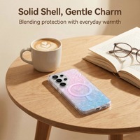 Étui IMD à motif coquille dorée et pailletée pour Samsung Galaxy S26 S25 Ultra S24 FE, compatible avec le chargement sans fil, magnétique, antichoc et brillant