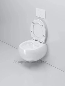 Baño colgado en la pared inodoro <span class=keywords><strong>UF</strong></span> cubierta cisterna oculta inodoro forma de huevo montado en la pared inodoro de cerámica - Product Image 5