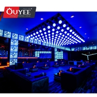 Décoration intérieure moderne de bar lounge et de boîte de nuit avec fournitures d'éclairage LED et mobilier de bar