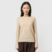 Pulls décontractés pour femmes, col rond, 77% cachemire, 23% soie, 7GG, 150g, tricot brossé, hauts d'hiver pour femmes, chauds