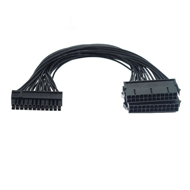 12inch Dual PSU Power Supply 24-pin ATX Motherboard Mainboard Adapter Connector Cable