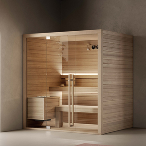 Mini Sauna <span class=keywords><strong>de</strong></span> vapor familiar para interiores <span class=keywords><strong>de</strong></span> madera maciza para 2-3 personas con estufa eléctrica para villas, función <span class=keywords><strong>de</strong></span> vapor húmedo - Product Image 5