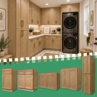 Meubles de cuisine en chêne blanc très demandés |   Armoire à linge en bois pour lave-linge et sèche-linge |   Armoires de rangement populaires de style américain