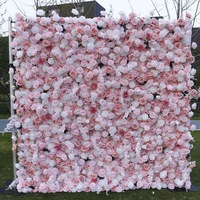 Nouvelle Arrivée Moderne : Mur de Fleurs Artificielles 3D en Tissu de Soie 5D, Rose, Blanc, Bleu, pour Décoration Maison, Mariage, Hôtel