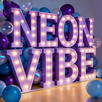 Letras acrílicas de neón grandes Oh Baby para decoración de interiores, letrero LED programable personalizado, luz de neón Marry Me, suministros para fiestas y bodas