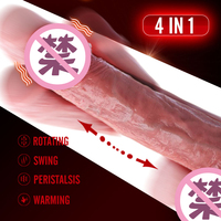 Teleskopischer Dildo aus Flüssigsilikon Wasserdicht Weich Umweltfreundlich 3/9-Frequenz-Vibration Heizfunktion Kabellose Fernbedienung USB