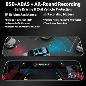 <strong>Dashcamera</strong> for 12 IPS Screen Rearview Mirror Dashcam Front and Rear 4K Dual Channel ADAS Car Black Box - Product Image 5