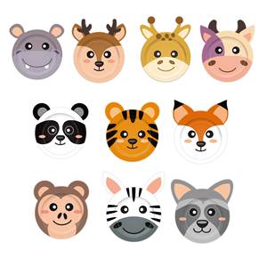 อุปกรณ์จัดงานเลี้ยง DAMAI ลายลิง เสือ ยีราฟ สุนัขจิ้งจอก ม้าลาย แพนด้า ชุดจานชามสำหรับงานวันเกิดเด็ก จานขนมหวาน ภาชนะใช้แล้วทิ้ง - Product Image 2