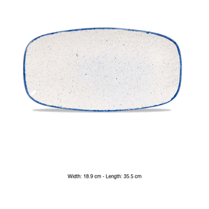 Plateau de service rectangulaire bleu indigo 35,5 × 18,9 cm Churchill Stonecast Shbixo1 - Product Image 3