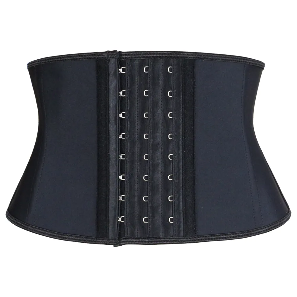 Atbuty corset de torso curto de 9 polegadas, roupa íntima esportiva para mulheres, com 9 espinhas de aço, látex, treinador de cintura, rótulo privado