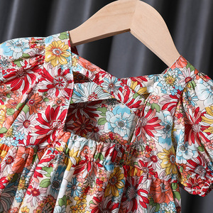 Child Star Circle Girls Summer Dress Cap Sleeve Cotton Breathable Princess Style Childrens Clothing 2025 New Design - Product Image 4