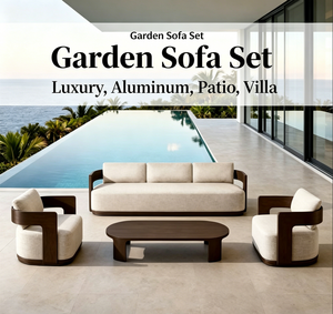 Ensemble <span class=keywords><strong>de</strong></span> canapés <span class=keywords><strong>de</strong></span> <span class=keywords><strong>jardin</strong></span> modernes en <span class=keywords><strong>aluminium</strong></span> <span class=keywords><strong>de</strong></span> luxe, imperméables, durables, empilables, pour patio, villa, hôtel, balcon, cour - Product Image 1