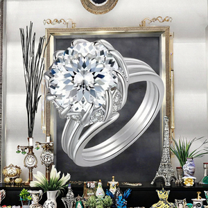 Wholesale Diamond Moissanite <b>Ring</b> S925 Sterling <b>Silver</b> Wedding Fine Jewelry for <b>Men</b> and Women - Product Image 3