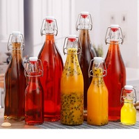 Bouteilles en verre à dessus oscillant avec bouchons hermétiques et couvercles étanches Home Brewing Kombucha Grolsch Style Flip Top Brewing Bottle
