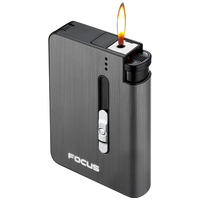 YH026A Étui à cigarettes en métal avec briquet jetable détachable remplaçable