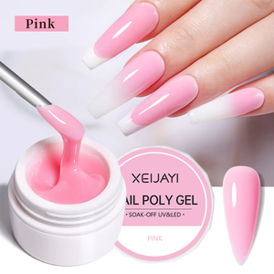 Gel UV de construction auto-nivelant pour extension d'ongles en gelée, blanc laiteux, rose nude, gels durs à construction rapide - Product Image 6