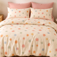Ensemble de literie 4 pièces en coton 100% avec imprimé étoiles colorées, housse de couette pour chambre à coucher, textile de maison, vente en gros