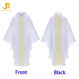 Custom Style Church Pastor Chasuble Priest Vintage Robe Gown Cape <strong>Cassock</strong> Vestment White Red <strong>Green</strong> Purple - Product Image 2