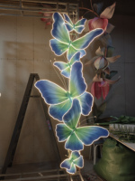 Fleurs artificielles personnalisées uniques, papillon géant lumineux, imperméable, décoration de mariage, fête, scène, extérieur, jardin