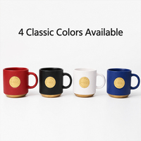 Ensemble de tasses à café en céramique et porcelaine avec logo métallique 3D en relief, style nordique créatif, vente en gros, pour cadeaux d'affaires