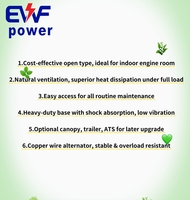 Generador de 50kw 62.5kva de Bastidor Abierto al Mejor Precio, Equipo de Generación de Energía Confiable de Alta Eficiencia y Ahorro Energético, 100% Cobre