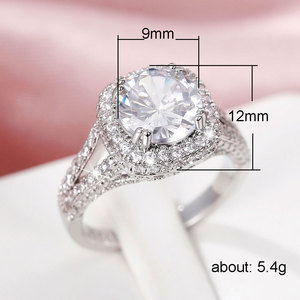Anello con Cristallo Quadrato a Spina di Pesce per Donne, Elegante Accessorio Moda per Uso Quotidiano e Feste - Product Image 5