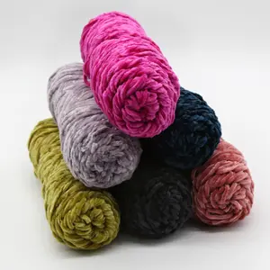 De gros fil de laine gros-En gros Écharpe À tricoter à La Main couverture fil épais laine aiguille gros velours polyester mélange fil doux