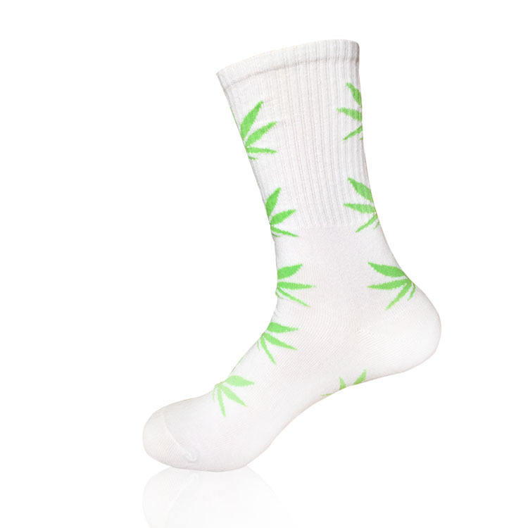 Hip Hop Bulk Cotton Fashion Street Socks Maple Leaf Crew Weed Street-wear Men Socks
