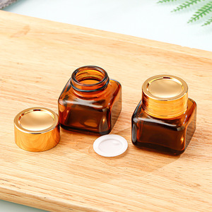 20g 럭셔리 두께 다채로운 눈/얼굴 크림 유리 항아리 패션 호박색 화장품 용기 - Product Image 3