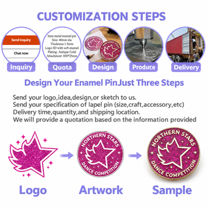 Pins de solapa de metal personalizados al por mayor para baristas, con esmalte blando y duro, con temática de café - Product Image 3