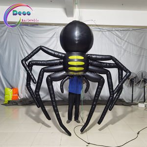 Araignée gonflable suspendue animée massive, gonflable d'halloween d'araignée noire géante - Product Image 3