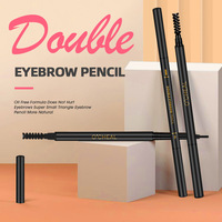 Crayon à sourcils double embout triangulaire de qualité supérieure, pointe fine biseautée, longue tenue, waterproof, pour le stylisme des sourcils