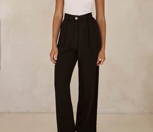 <span class=keywords><strong>Pantaloni</strong></span> in Lino Nuovi e Popolari 2024, Taglia Grande, Dritti e Leggeri, Colore Nero, Vestibilità Comoda per Donne - Product Image 2