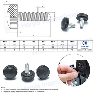 Vis à poignée circulaire noires pour l'ancrage de panneaux décoratifs via des points de connexion filetés - Product Image 5