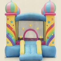Château gonflable pour enfants, filles, princesse, bonbons, arc-en-ciel, glissière étoile, fête d'anniversaire, jeux en plein air