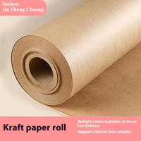 Vente en gros de 80g de papier kraft brun simple face fait à la main en pâte de bois origami imperméable enduit de cire emballage cadeau emballage de fleurs bricolage