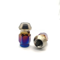 Mur Baut Roda Titanium CNC Gr5 Ti6Al4V Forged Racing Modifikasi M12x1.5 M12x1.25 Kekuatan Tinggi Warna Biru Bakar Poles Halus