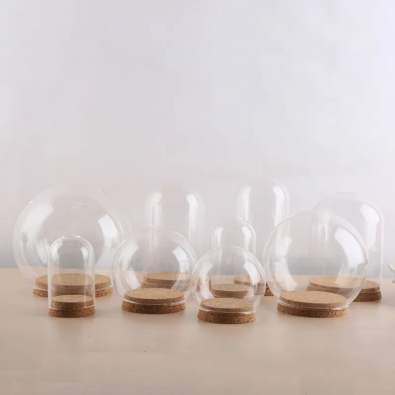 Lieferant Clear Tube Cover Domes Zylinder dekorative Food Glass Dome für Kuchen mit Cork Base Hersteller