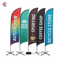 Bannière de plage en forme de couteau, promotion RONNINGSTAR, prix direct, personnalisable, grande, pour la publicité extérieure, résistante au vent