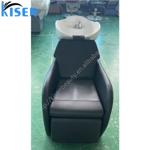Fauteuil de salon Kisen avec bac en céramique, lit de lavage de cheveux, repose-pieds, spa capillaire simple, couleur personnalisable, réglage manuel - Product Image 2