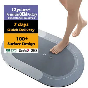 Kunden spezifische Kieselgur Bade matte super saugfähige Kieselgur Boden Bad Fußmatten Kieselgur Bad Teppich