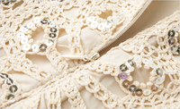 Robe longue élégante et sophistiquée FMY65760 pour l'été, style cintré à la taille avec des paillettes, robe d'été pour femmes